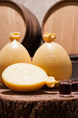 casizolu cheese produced with milk from cows raised in the wild in Sardinia