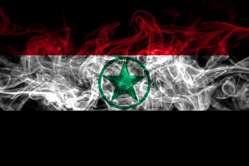 Arabistan, Democratic Revolutionary Front for the Liberation of Arabistan smoke flag isolated on black background