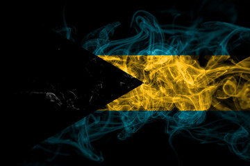 Bahamas, Bahamian smoke flag isolated on black background