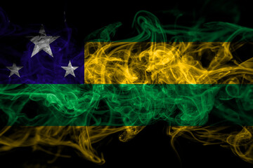 Brazil, Brazilian, Sergipe smoke flag isolated on black background