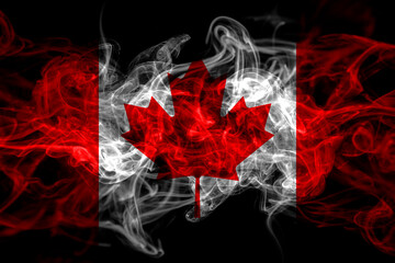 Canada, Canadian smoke flag isolated on black background