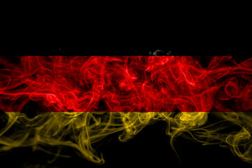 Germany, German, Deutschland smoke flag isolated on black background