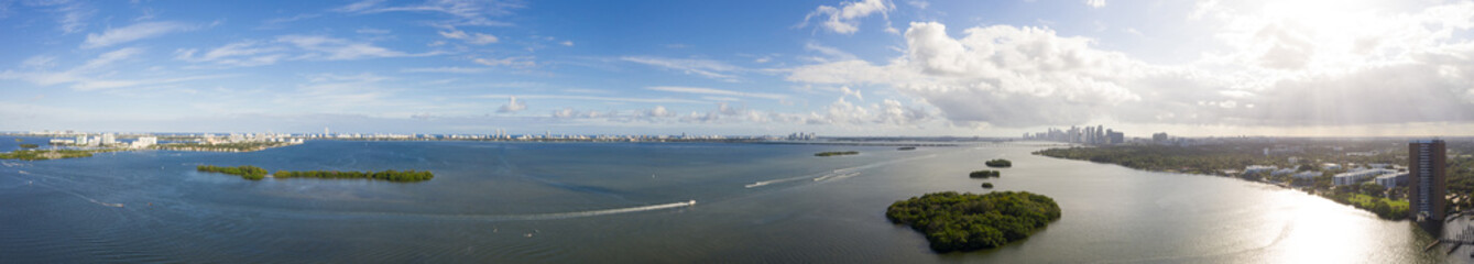Fototapeta na wymiar Stock panorama photo Miami Biscayne Bay