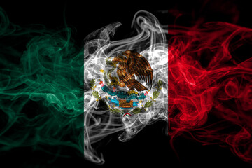 Mexico, Mexican smoke flag isolated on black background