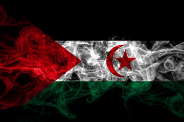 Sahrawi smoke flag isolated on black background