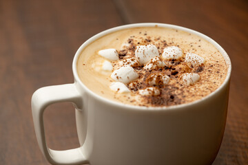 Obraz premium Macro photo Cup of hot chocolate winter holiday drink