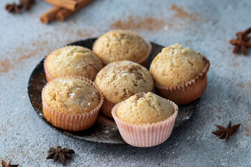 
Homemade muffins with different fillings