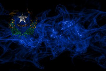 Obraz premium United States of America, America, US, USA, American, Nevada smoke flag isolated on black background