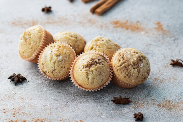 
Homemade muffins with different fillings