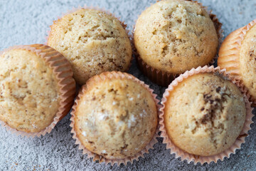 
Homemade muffins with different fillings