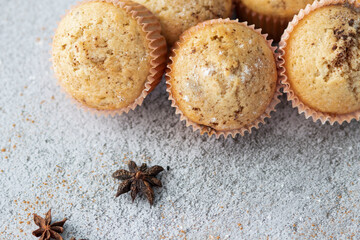 
Homemade muffins with different fillings