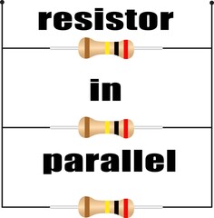 three resistors in parallel, vector illustration