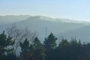 Panorama aus dem Siegerland im Siegtal zur herbstlichen Jahreszeit