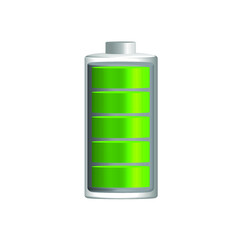 Vector image. Charging battery icon. Different states of charge. Black background.