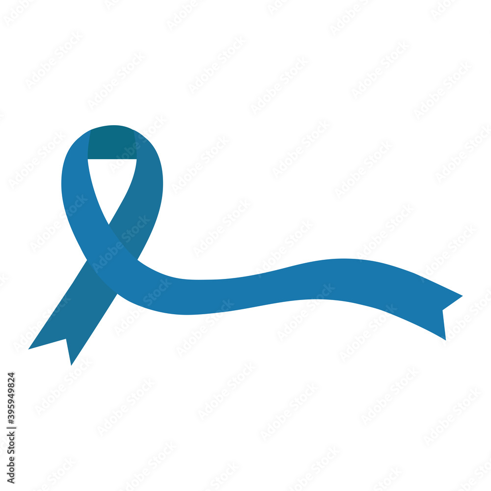 Poster blue ribbon symbol campaign isolated icon vector illustration design