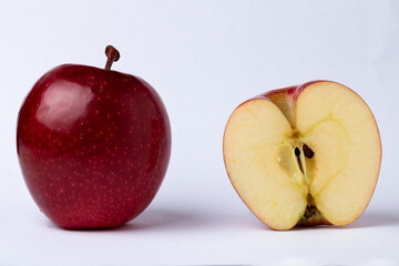 red apple on an infinite white background