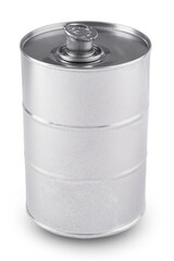 steel iron barrel on white background