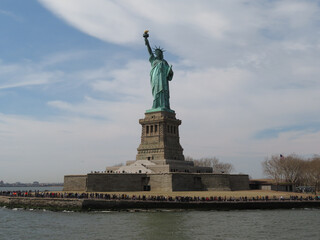 View of Full Statue of Liberty and Base in New York