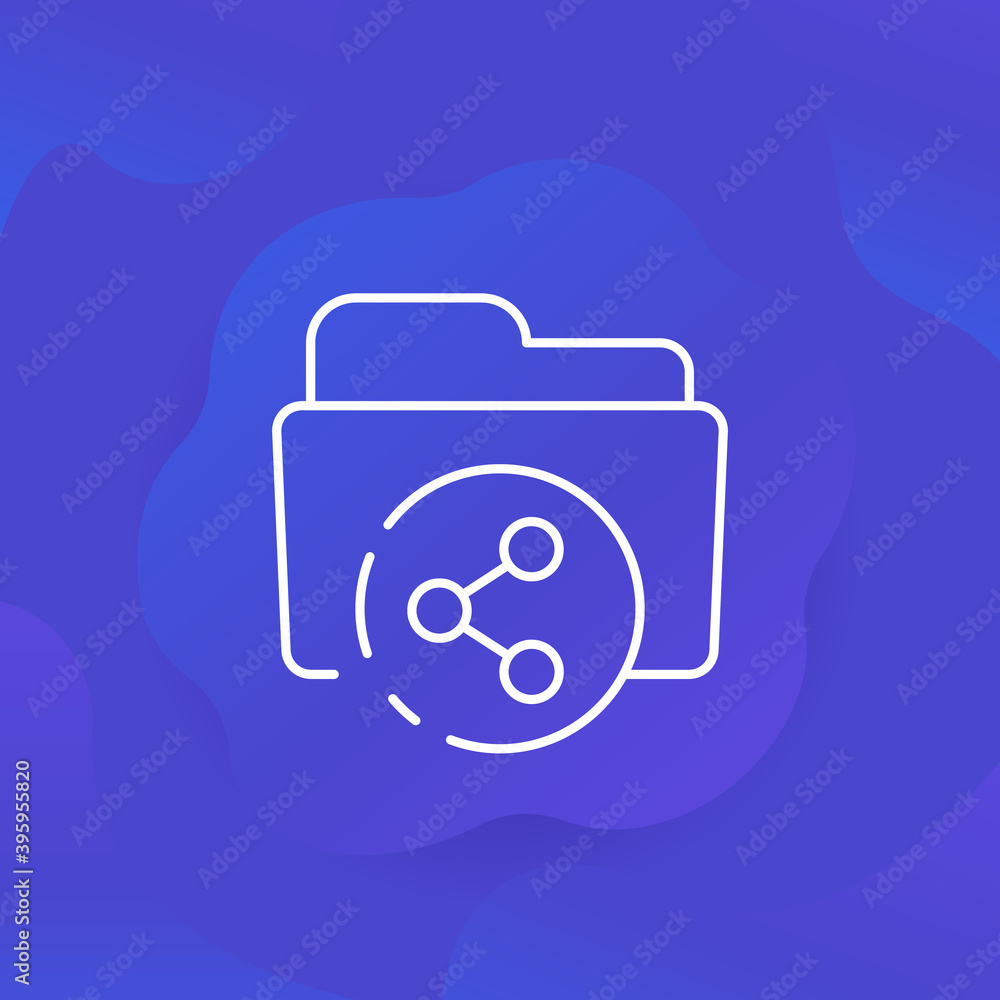 Poster shared folder line icon for web