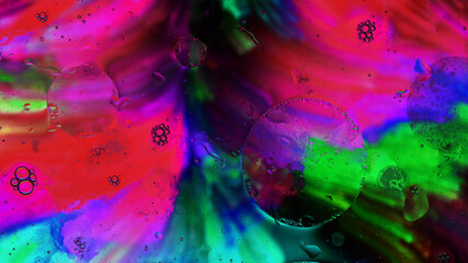 Multi coloured abstract background. Oil in water.