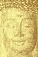 Fototapeta na wymiar Buddha Line Drawing golden look