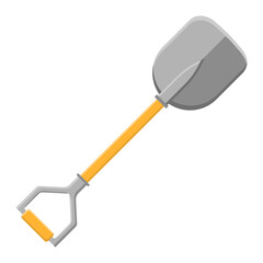 Cartoon shovel icon isolated on white background. Garden spade. Gardening tool. Vector illustration in cartoon style for your design.