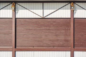 Window roller shutters of the street bar.