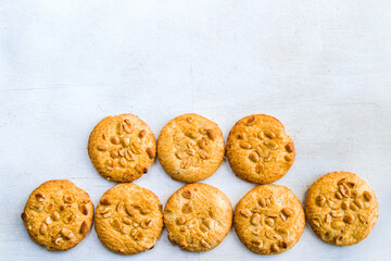 Cookies on the white background, sweet pastry dessert