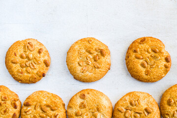 Cookies on the white background, sweet pastry dessert