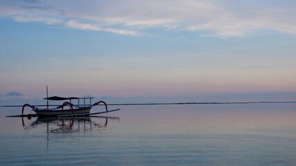 boat at sunset