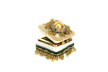 Jewelry Casket. Jewelry casket on a white background. An open casket