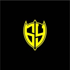the initial letter of the shield logo G Y is yellow.