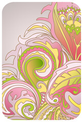 Floral card, invitation, banner template with empty space. Vector, abstract pattern
