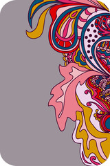 Floral card, invitation, banner template with empty space. Vector, abstract pattern