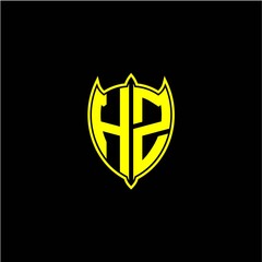 the initial letter of the shield logo H Z is yellow.