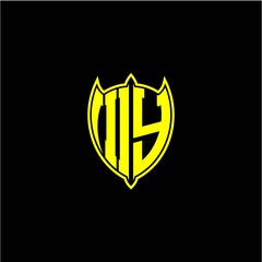 the initial letter of the shield logo I Y is yellow.