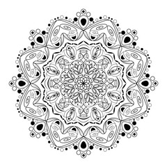 Vector mandala-antistress. Abstract object on white background. Decorative element