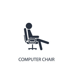 Human on computer chair icon