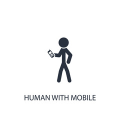 Human with mobile icon