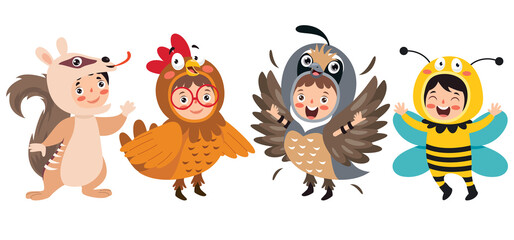 Funny Children Waering Animal Costumes © yusufdemirci