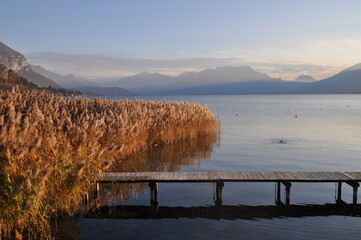 Annecy lake and mountains