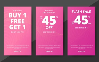 Flash sale discount banner template promotion, end of season special offer banner, template design for media promotions and social media promo, vector illustration.