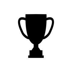 Trophy icon. Winner black symbol. Cup silhouette. Sport outline sign. Vector illustration isolated on white