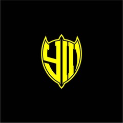 the initial letter of the shield logo Y I is yellow.