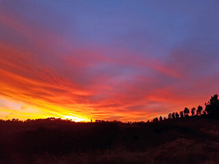 Incredible sunset at the west coast in Portugal