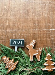 Rustic 2021. Shabby chic Christmas cookies