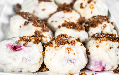 Image of polish meal plum dumplings.