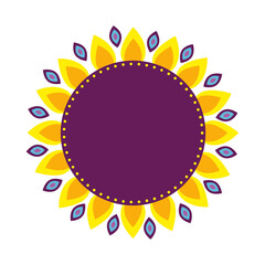diwali floral decoration with sunflower petals vector illustration design