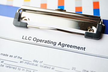Legal document LLC Operating Agreement on paper
