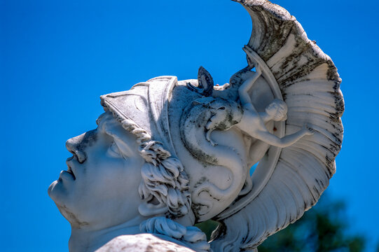 Corfu, Greece - 08/10/2001: Archilles head in pain